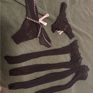 Elegant Black Lace Intimates Set